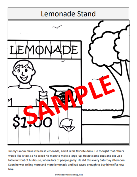 sample page - Young Entrepreneur Coloring Book by rhondaloweconsulting.com